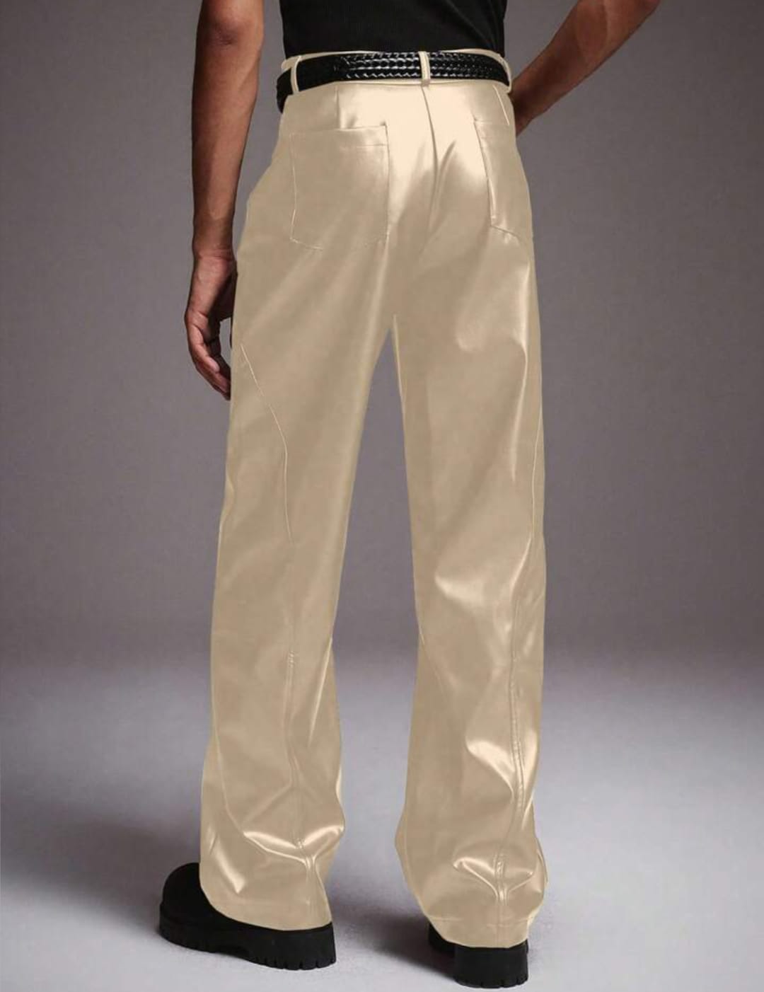 Men's Straight-Leg Trousers – High-Waist Relaxed Fit Fashion Pants